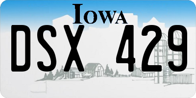 IA license plate DSX429