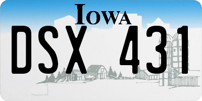 IA license plate DSX431