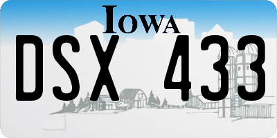 IA license plate DSX433