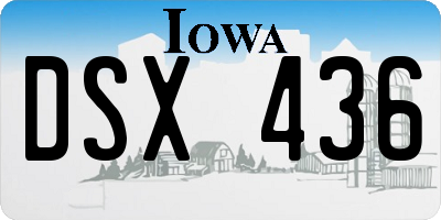 IA license plate DSX436