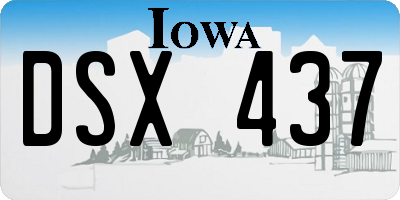 IA license plate DSX437