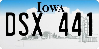IA license plate DSX441