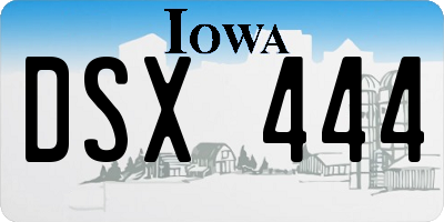 IA license plate DSX444