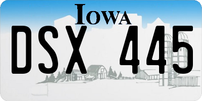 IA license plate DSX445