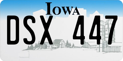 IA license plate DSX447