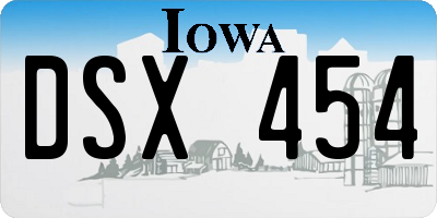 IA license plate DSX454