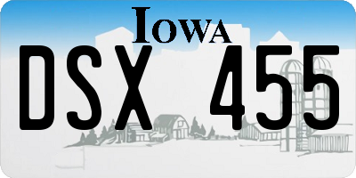 IA license plate DSX455