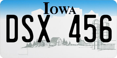IA license plate DSX456