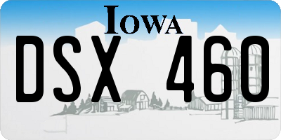 IA license plate DSX460