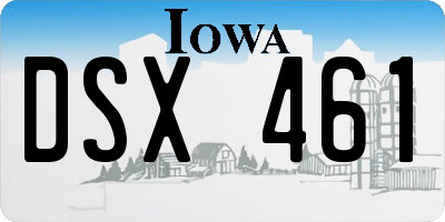 IA license plate DSX461