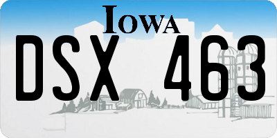 IA license plate DSX463