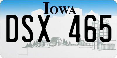 IA license plate DSX465