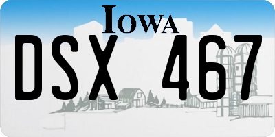 IA license plate DSX467