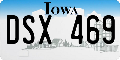 IA license plate DSX469