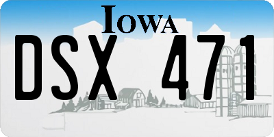 IA license plate DSX471