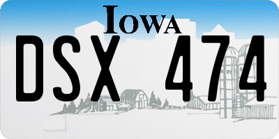 IA license plate DSX474