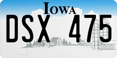 IA license plate DSX475