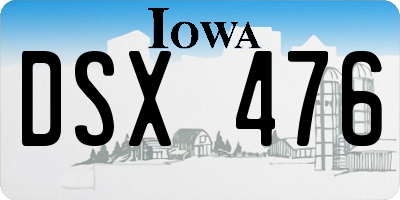 IA license plate DSX476