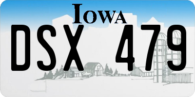 IA license plate DSX479