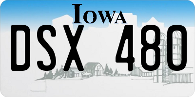 IA license plate DSX480
