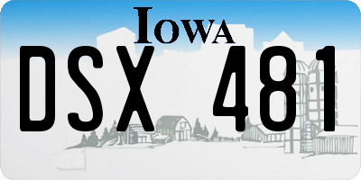 IA license plate DSX481
