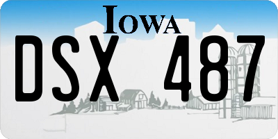 IA license plate DSX487