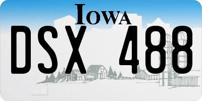 IA license plate DSX488