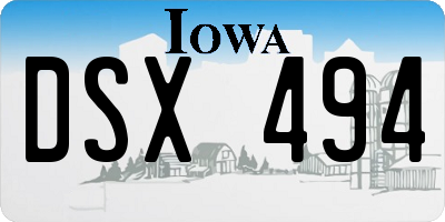IA license plate DSX494