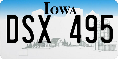 IA license plate DSX495