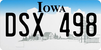 IA license plate DSX498