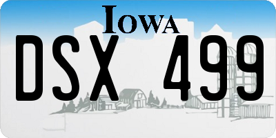IA license plate DSX499