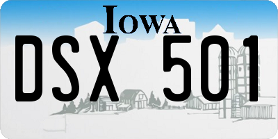 IA license plate DSX501
