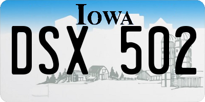 IA license plate DSX502