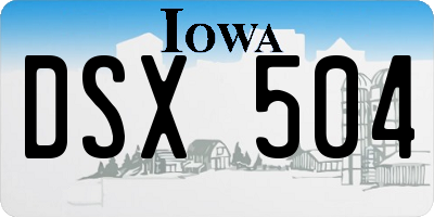 IA license plate DSX504