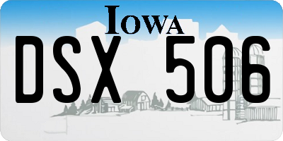 IA license plate DSX506