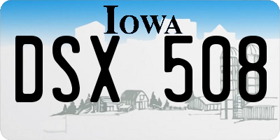 IA license plate DSX508
