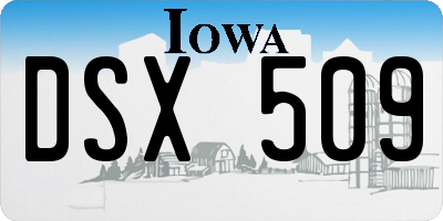 IA license plate DSX509