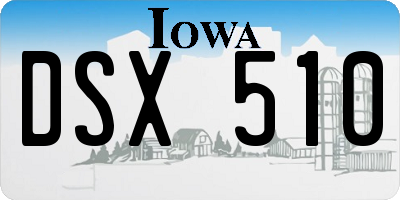 IA license plate DSX510