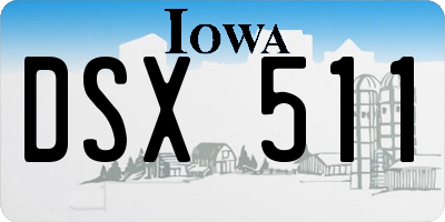 IA license plate DSX511