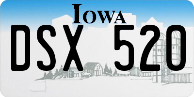 IA license plate DSX520