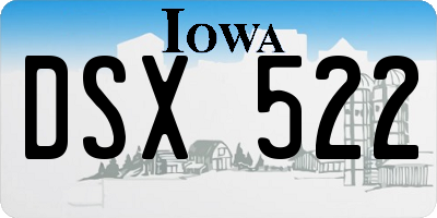 IA license plate DSX522