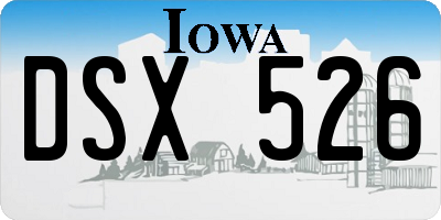 IA license plate DSX526