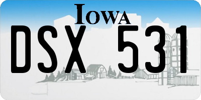 IA license plate DSX531