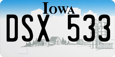 IA license plate DSX533