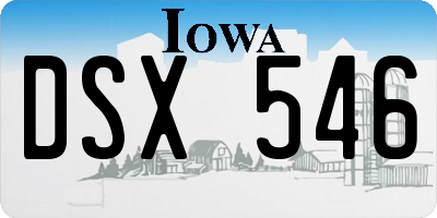 IA license plate DSX546