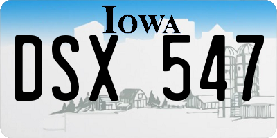 IA license plate DSX547