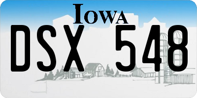 IA license plate DSX548