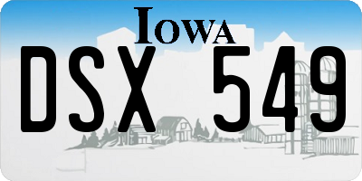 IA license plate DSX549