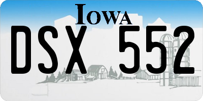 IA license plate DSX552
