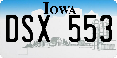 IA license plate DSX553